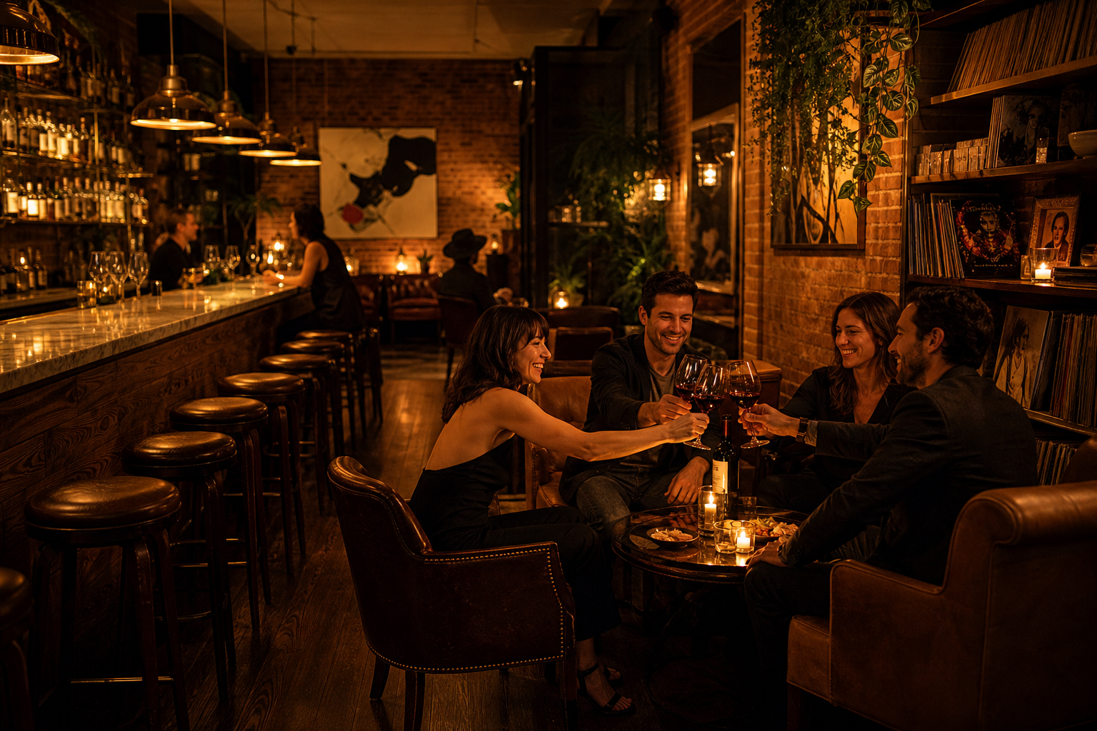 Members at a casual social lounge gathering.