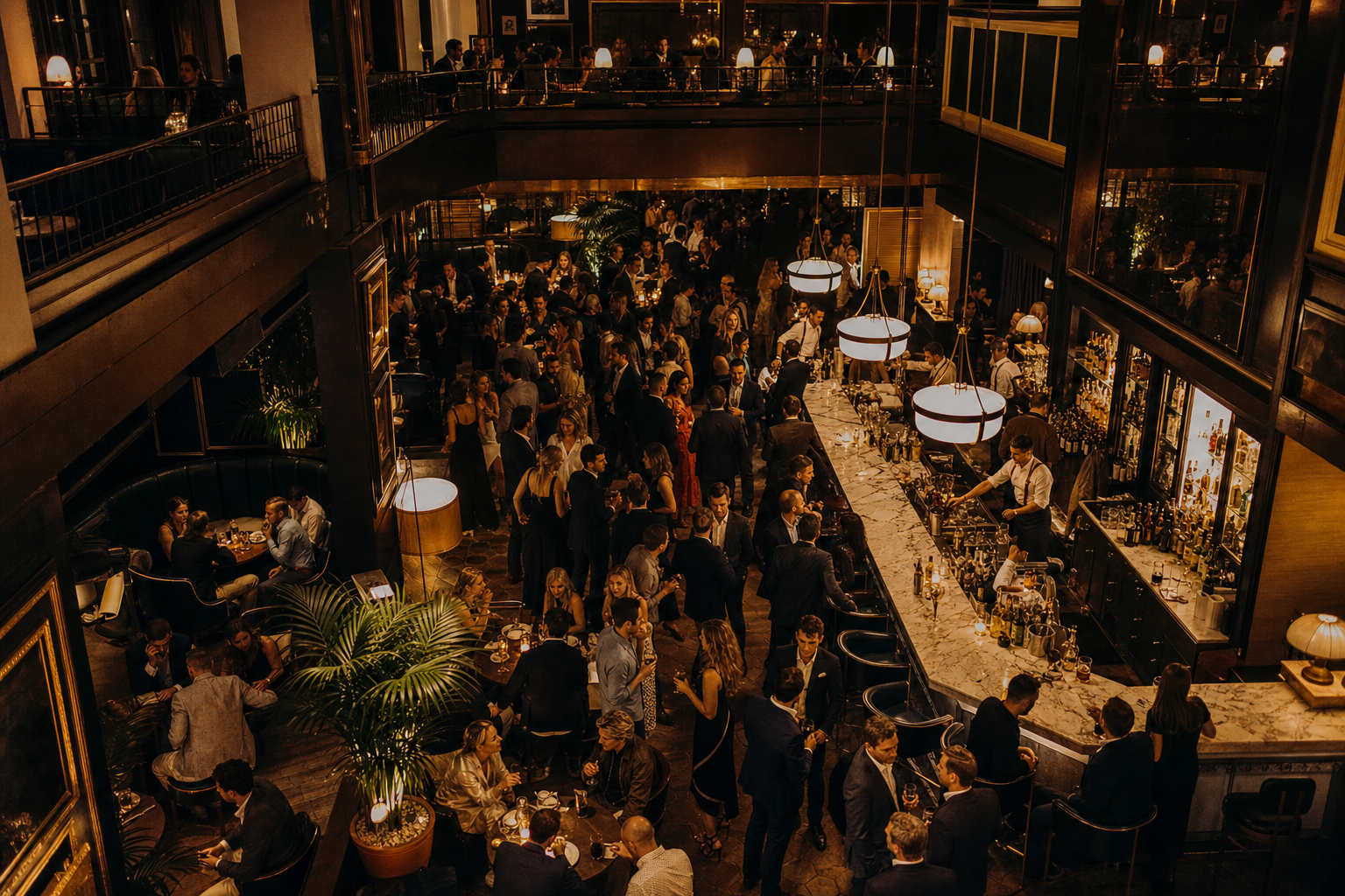 An intimate gathering in an elegant lounge space.